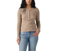Levi's - Damen - Dry Goods Waffel Henley Shirt Taupe Gray Heather Bros B2371 - Brown M