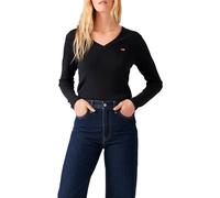 Levi's Damen Essential HM LS Vneck T-Shirt, Caviar, L