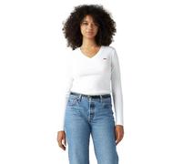 Levi's Damen Essential HM LS Vneck T-Shirt, White +, M