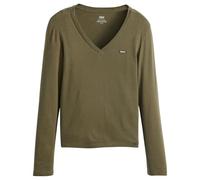 Levi's Damen Essential Housemark Long-sleeve Vneck T-Shirt