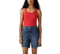 Ripptanktop LEVI'S "ESSENTIAL RIBBED TANK", Damen, Gr. L (40), rot (urban rot rib), Jersey, Obermaterial: 95% Baumwolle, 5% Elasthan, regular fit normal, eckiger Ausschnitt, Tops, mit eckigem Ausschni