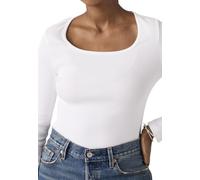 Levi's Damen Essential Sqrd Neck Long Sleeve Shirt,Bright White, L