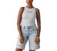 Ripptanktop LEVI'S "GR ESSENTIAL RACE", Damen, Gr. L (40), levis 2 horse starstruck hthr, Feinripp, Obermaterial: 95% Baumwolle, 5% Elasthan, bedruckt, figurbetont hüftlang, Rundhals, Tops, Plakativer