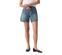 Levi's Damen High Rise Baggy Shorts aus Leinen Denim Stop Flaxing Short Blue 28