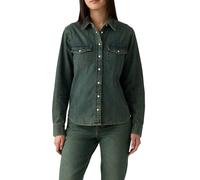 Jeansbluse LEVI'S "ESSENTIAL WESTERN", Damen, Gr. XL (42), verdant ventures top, Denim/Jeans, Obermaterial: 100% Baumwolle, Basic, figurbetont hüftbedeckend, eckige 1-Knopf-Manschette mit Schlitz, Blu