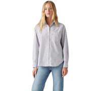Levi's Damen Jeanshemd Harlie aus Baumwolle mit Spitzkragen, Blau (Marinas Stripe Navy), L