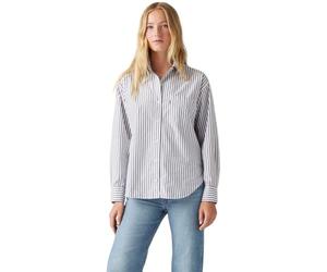 Levi's Damen Jeanshemd Harlie aus Baumwolle mit Spitzkragen, Blau (Marinas Stripe Navy), L