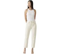 Levi's Damen Jeanshose 501 Crop High Rise, Straight Fit, Cremefarben (Ecru Booper No Damage), W26/L26