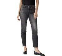 Levi's Damen Jeanshose 501 Crop High Rise, Straight Fit, Schwarz (Long Live The Queen), W24/L28