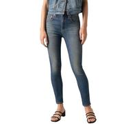 Skinny-fit-Jeans LEVI'S "721 HIGH RISE SKINNY", Damen, Gr. 30, Länge 32, cool for real, Denim/Jeans, Obermaterial: 64% Baumwolle, 35% Polyester, 1% Elasthan, skinny fit lang, Jeans, mit hohem Bund (93