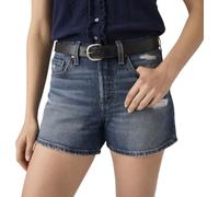 Levi's Damen Jeansshorts 501 Curve mit fransigem Saum, Mid Rise, Blau (Happy Vibes Curve), 28