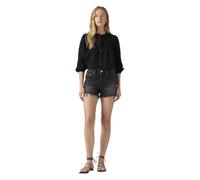 Levi's Damen Jeansshorts 501 Curve mit fransigem Saum, Mid Rise, Schwarz (Step On It), 27
