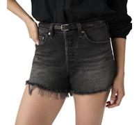 Levi's Damen Jeansshorts 501 Curve mit fransigem Saum, Mid Rise, Schwarz (Step On It), 31