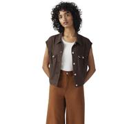 Levi's Damen Jeansweste Shrunken 90s mit Brusttaschen, ärmellos, Braun (Hot Fudge), L