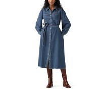 Jeanskleid LEVI'S "JOURNEY LS MAXI DRESS", Damen, Gr. XS (34), N-Gr, celestial blau, Denim/Jeans, Obermaterial: 61% Lyocell, 39% Baumwolle, unifarben, normal 3/4-Länge, Rundhals, 1-Knopf-Manschette, K