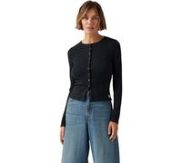 Levi's Damen Langarmshirt Dry Goods Pointelle mit Knopfleiste, Slim Fit, Schwarz (Anthracite Night), L