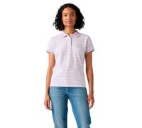 Poloshirt LEVI'S "LEVI'S HM POLO", Damen, Gr. S (36), marigold stripe lavender blau, Piqué, Obermaterial: 95% Baumwolle, 5% Elasthan, slim fit normal, ohne Ausschnitt, angesetztes Bündchen, Shirts, Pi
