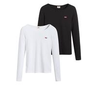 Levi's Damen Long-Sleeve 2-Pack Tee T-Shirt,Tea Caviar / White +,XXS