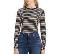Levi's Damen Long-Sleeve Baby Tee Reanna Stripe Caviar XXS