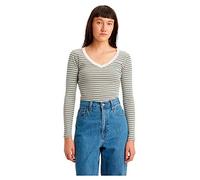 Levi's Damen Long Sleeve Vneck Baby Tee T-Shirt