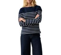 Langarmshirt LEVI'S "MARIN STRIPE TOP", Damen, Gr. M (38), magnolia stripe navy, Sweatware, Obermaterial: 100% Baumwolle, gestreift, normal hüftbedeckend, Rundhals, Shirts, Saum mit kurzen Seitenschli