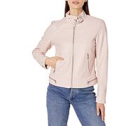 Levi's Damen Motocross-Racer-Jacke aus Kunstleder (Standard und Plus), Pfirsichblüten-Riegelkragen, S