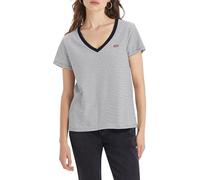 Levi's T-Shirt Perfect V-Neck (Annalise Stripe Cloud Dancer) – V-Ausschnitt, gestreift – Damen M
