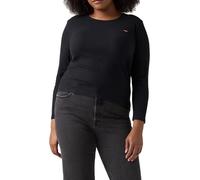Langarmshirt LEVI'S PLUS "PL HAYES LS BLACK", Damen, Gr. 4XL (58/62), grau (anthrazit night), Feinripp, Obermaterial: 96% Baumwolle, 4% Elasthan, figurbetont hüftbedeckend, Rundhals, Shirts, in figurb