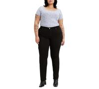 Straight-Jeans LEVI'S PLUS "314 Shaping Straight", Damen, Gr. 16 (48), Länge 32, schwarz (soft schwarz), Denim/Jeans, Obermaterial: 78% Baumwolle, 21% Polyester, 1% Elasthan, lang, Jeans Straight-Jean