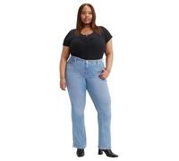 Bootcut-Jeans LEVI'S PLUS "315", Damen, Gr. 14 (44), Länge 32, blau (mid, blau, used), Denim/Jeans, Obermaterial: 60% Baumwolle, 23% Viskose, 16% Polyester, 1% Elasthan, casual, bootcut fit lang, Jean