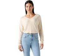 Levi's Damen Pullover Petal mit V-Ausschnitt, Relaxed Fit, Cremefarben (White Swan), M