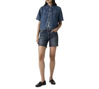 Shorts LEVI'S "501 MID THIGH SHORT", Damen, Gr. 27, N-Gr, quit shift ltw, Web, Obermaterial: 88% Baumwolle, 9% Lyocell, 2% Elastomultiester, 1% Elasthan, regular fit ca. Mitte Oberschenkel, Hosen Shor