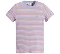 Levi's Damen Ss Rib Baby Tee T-Shirt, Indigo Stripe Persian Violet, XXS