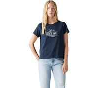 Levi's Damen T-Shirt Boxy mit Logo, Rundhalsausschnitt, Blau Since 1873 NA, L