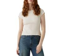 Levi's Damen T-Shirt Dry Goods Waffle Cap Tee gerippt, Slim Fit, Cremefarben (Gardenia), M