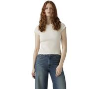 Levi's Damen T-Shirt Dry Goods Waffle Cap Tee gerippt, Slim Fit, Cremefarben (Gardenia), S