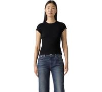 Levi's Damen T-Shirt Dry Goods Waffle Cap Tee gerippt, Slim Fit, Schwarz (Anthracite Night), S