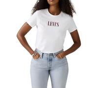 Rundhalsshirt LEVI'S "THE PERFECT TEE", Damen, Gr. XL (42), weiß (serif stud outline hellweiß), Jersey, Obermaterial: 100% Baumwolle, figurbetont hüftlang, Rundhals, Shirts Rundhalsshirt, mit Logo im