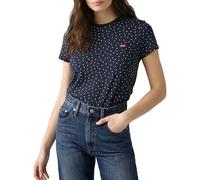T-Shirt LEVI'S "PERFECT TEE", Damen, Gr. S (36), blau (inga dot spaced navy blazer jersey), Single Jersey, Obermaterial: 100% Baumwolle, regular fit normal, Rundhals, Shirts T-Shirt, mit All-Over Prin