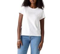 Rundhalsshirt LEVI'S "THE PERFECT TEE", Damen, Gr. L (40), schwarz, Jersey, Obermaterial: 100% Baumwolle, klassisch, figurbetont hüftlang, Rundhals, Kurzarm, Shirts, mit Logo im Metallic-Holo Print (4