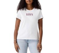 Rundhalsshirt LEVI'S "THE PERFECT TEE", Damen, Gr. XS (34), weiß (serif stud outline hellweiß), Jersey, Obermaterial: 100% Baumwolle, figurbetont hüftlang, Rundhals, Shirts Rundhalsshirt, mit Logo im