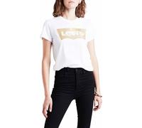 Levi's Damen The Perfect Tee T-Shirt,Logo Gold Powder Print White,XXS