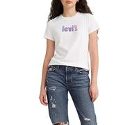 Levi's Damen The Perfect Tee T-Shirt,Poster Logo Bright White,S