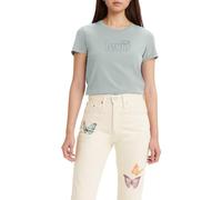Levi's Damen The Perfect Tee T-Shirt,Poster Logo Glitter Chalk Blue,XS