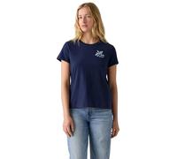 T-Shirt LEVI'S "THE PERFECT TEE", Damen, Gr. S (36), blau (vicky floral blau), Single Jersey, Obermaterial: 100% Baumwolle, normal, Rundhals, abgesteppt, Shirts T-Shirt, mit Batwing-Logoprint (4492530