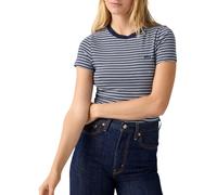 Levi's Damen Langarmshirt Essential HM LS Tee – Mila Stripe Peacoat, 100% Baumwolle, Gr. L (40)