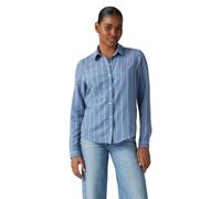 Levis Gestreiftes Langarmhemd mit Kragen für Damen in normaler Passform (Blau) EU 40 / UK 12