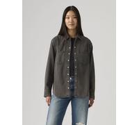 Jeansbluse LEVI'S "TEODORA WESTERN SHIRT", Damen, Gr. XS (34), chipped schwarz oyster top, Web, Obermaterial: 100% Baumwolle, hüftbedeckend, Blusen Jeansbluse, mit Druckknöpfen (71781317-XS) chipped s