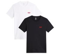 Levi's Herren T-Shirt 2er-Pack Crewneck Graphic Tee – Chesthit White/Caviar, M