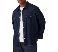 Jeanshemd LEVI'S PLUS, Herren, Gr. 4XL (72/74), N-Gr, rot cast rinse taked, Denim/Jeans, Obermaterial: 100% Baumwolle, bequem hüftlang, 1-Knopf-Manschette, Hemden Jeanshemd, im Westernstyle (73130013-